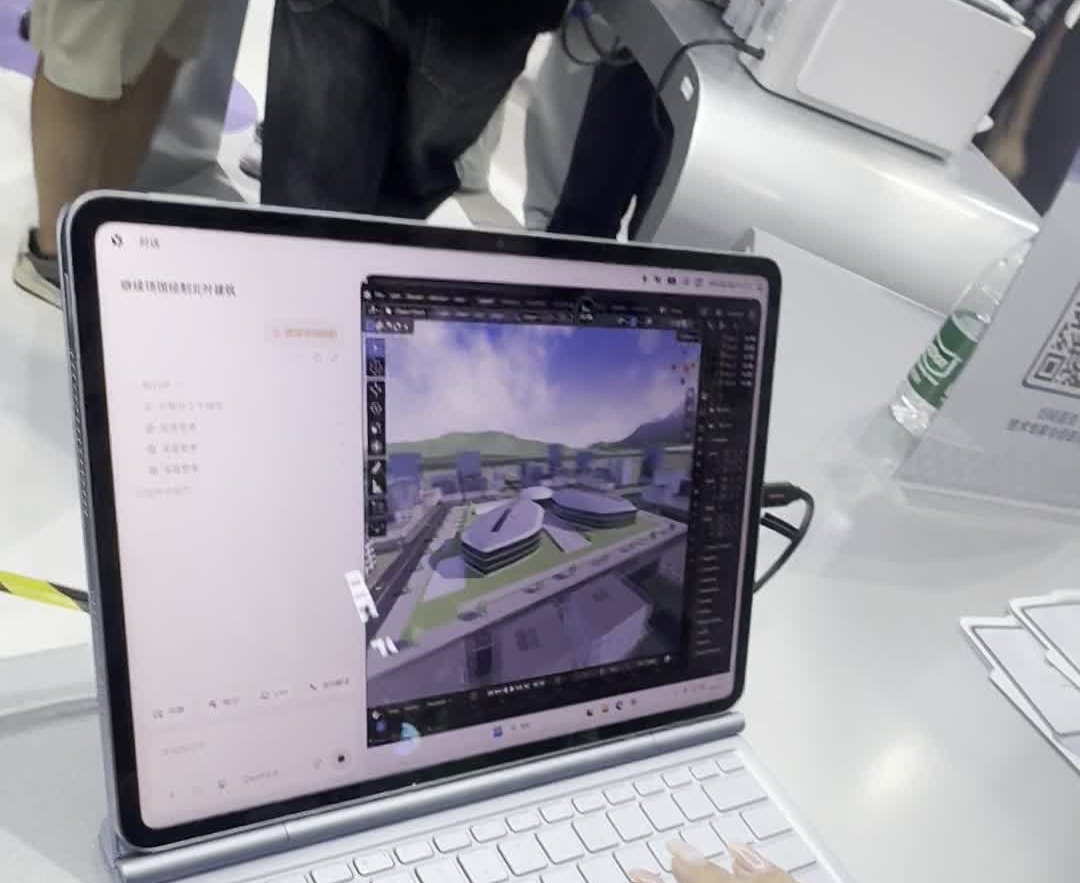 Qwen Bookの画面でBlenderが開いている